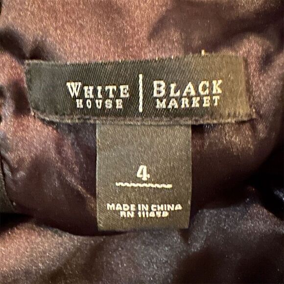 White House Black Market Black Lace Dress Cap Sleeve Knee Length Size 4 Formal - Picture 10 of 11